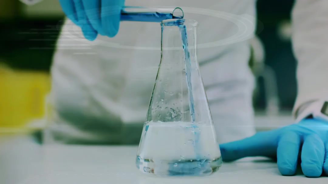 Chemical product sample being mixed and tested